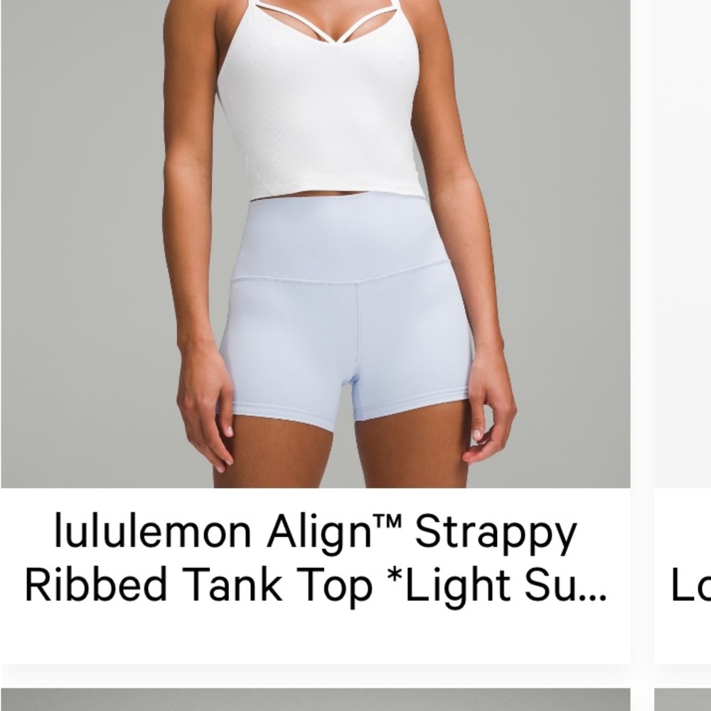 lululemon athletica White Strappy Ribbed Tank Top